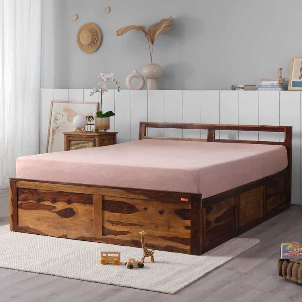 giường hộp bằng gỗ