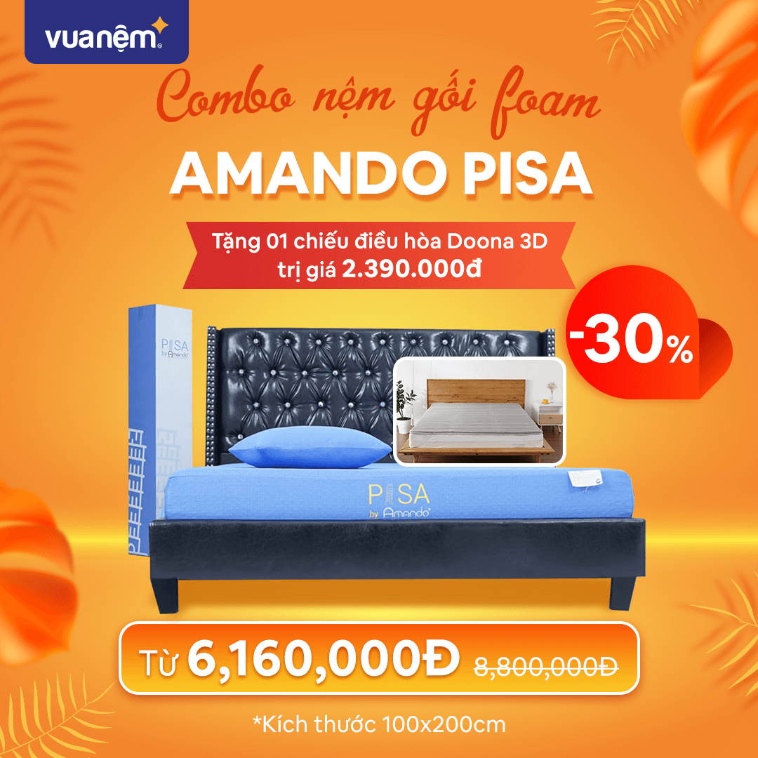 Combo nệm gối Foam Amando Pisa
