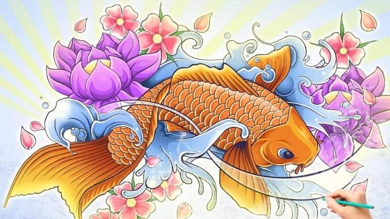 Trọn bộ sưu tầm hình xăm cá chép hoa sen được ưa chuộng nhất 2021