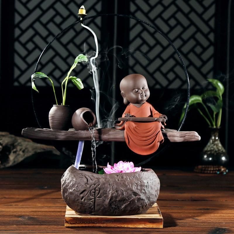 Thác nước cỏ cà ri mini phong thủy