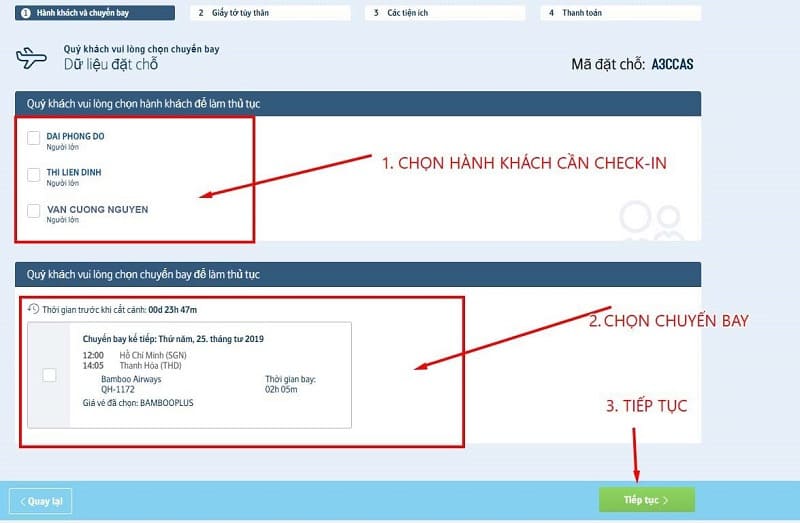 Hướng dẫn cách làm thủ tục trực tuyến Bamboo Airways (checkin online