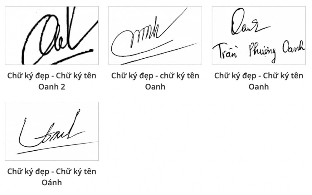 Mẫu chữ ký cho tất cả những người thương hiệu “Oanh” đẹp
