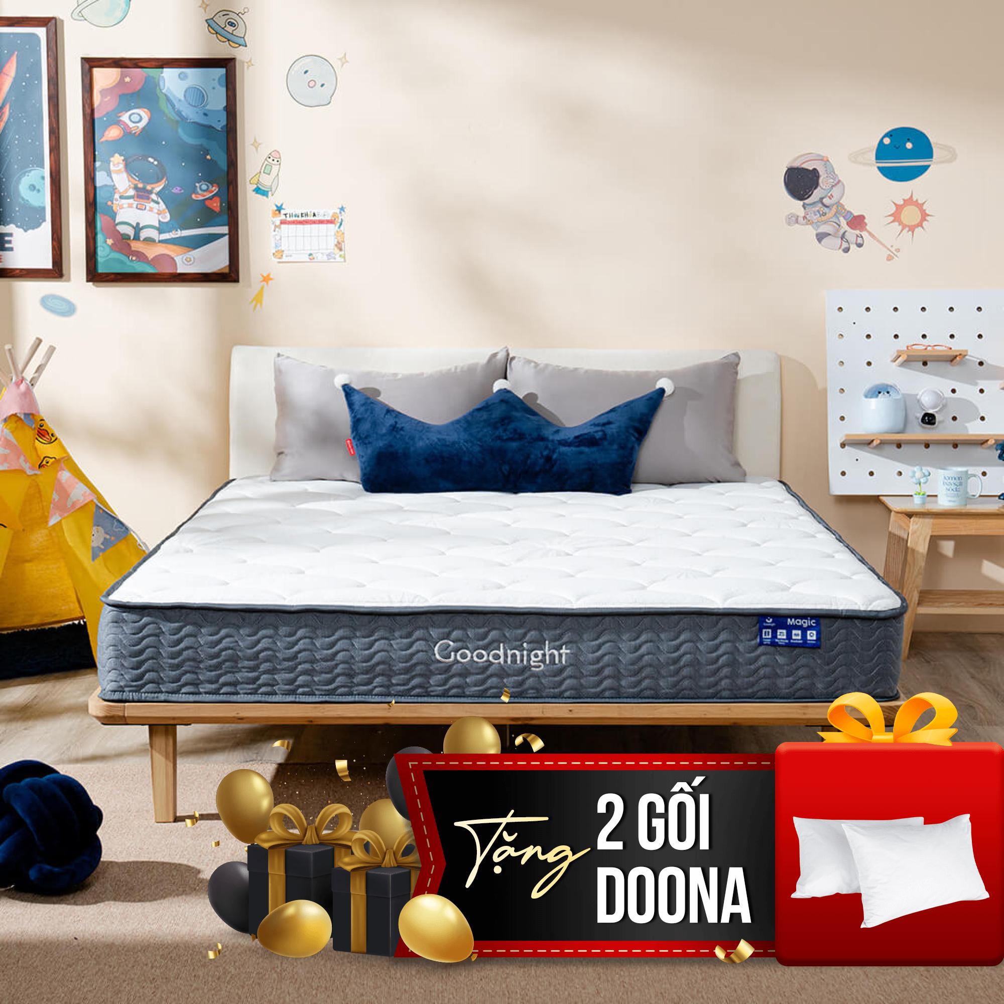 (Tặng đôi gối bông) Nệm lò xo Goodnight Magic giá tốt tháng 11 dày 20cm